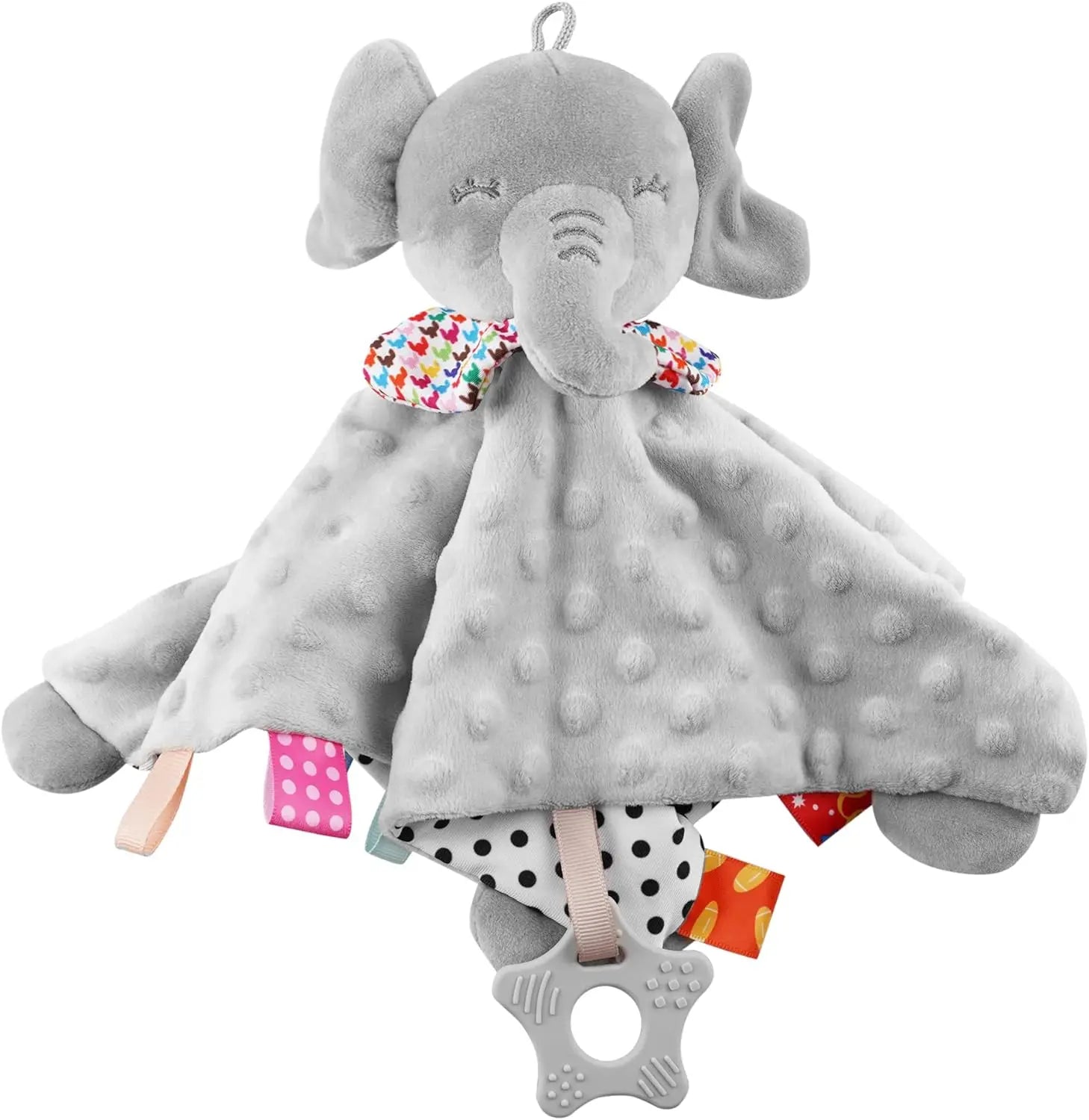 Elephant Baby Security Blanket with Teether & Rattle