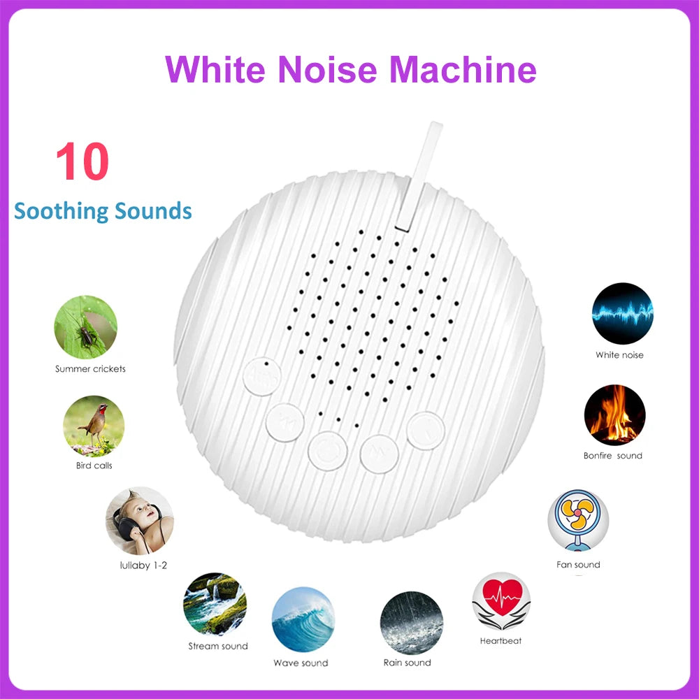 Portable White Noise Baby Sleep Machine with 10 Soothing Sounds