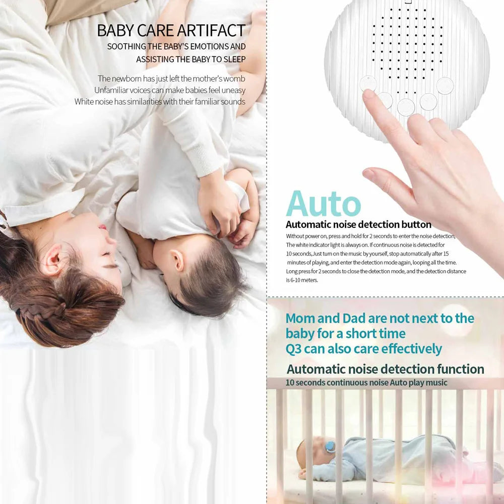 Portable White Noise Baby Sleep Machine with 10 Soothing Sounds