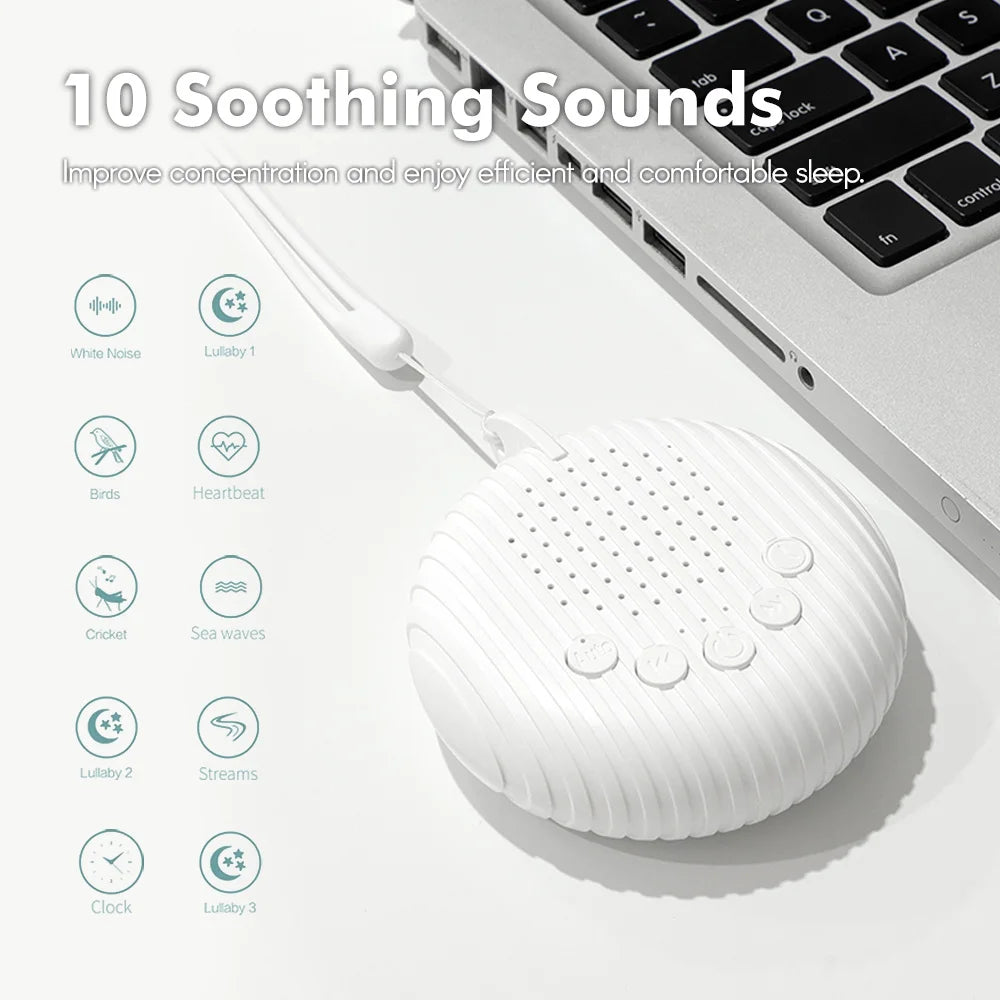 Portable White Noise Baby Sleep Machine with 10 Soothing Sounds