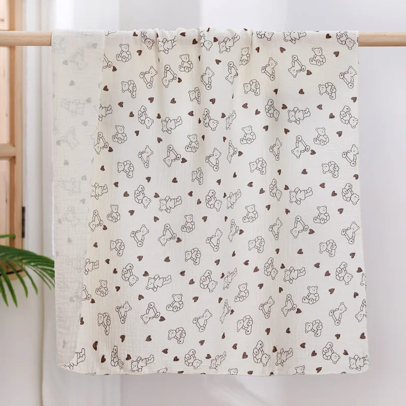 Breathable Cotton Muslin Swaddle Blanket for Newborns