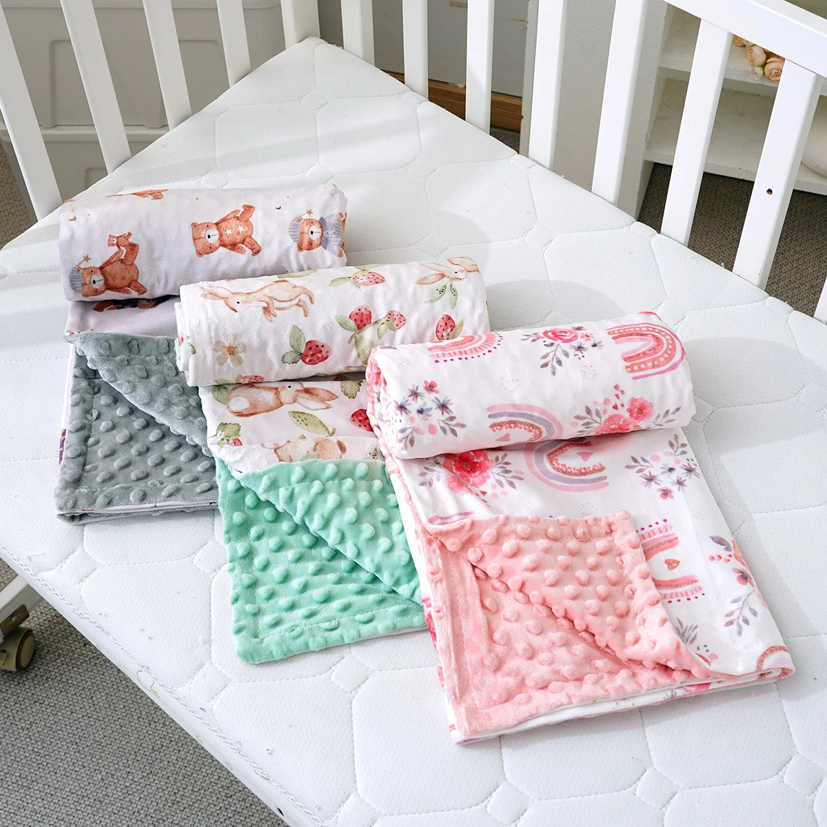 Ultra-Soft Plush Minky Baby Blanket | Cozy Toddler Throw (30” x 40”)