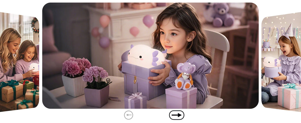 Cute Axolotl Silicone LED Night Light for Kids