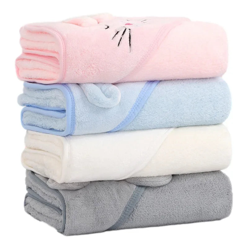 Cartoon Hooded Baby Bath Towel for Boys & Girls