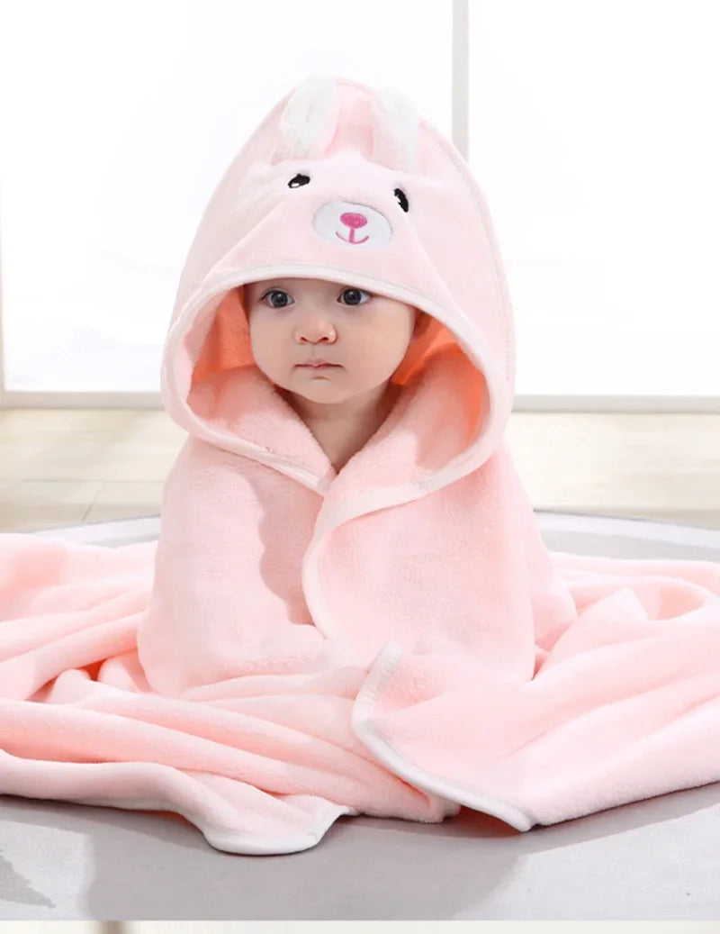 Cartoon Hooded Baby Bath Towel for Boys & Girls