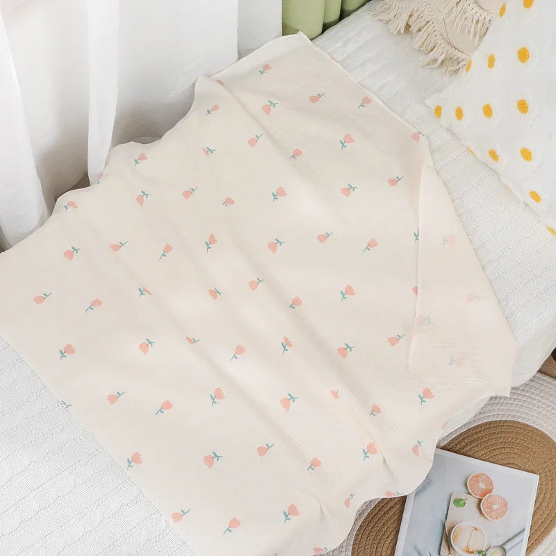 Breathable Cotton Muslin Swaddle Blanket for Newborns