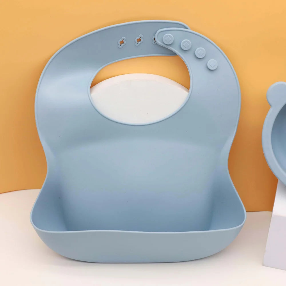 Silicone Baby Bib with Food Catcher Pocket | Adjustable Mess-Free Bib for Babies & Toddlers – TinyEase