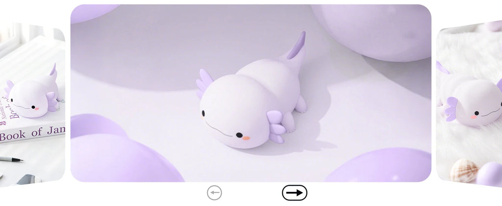 Cute Axolotl Silicone LED Night Light for Kids