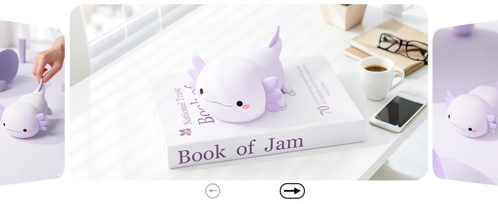 Cute Axolotl Silicone LED Night Light for Kids