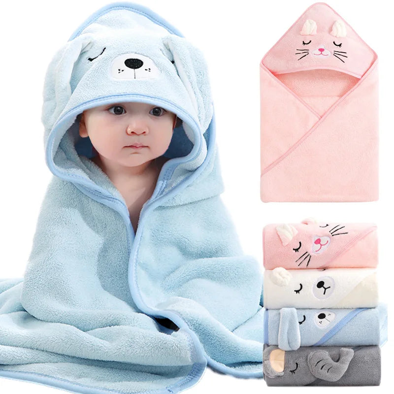 Cartoon Hooded Baby Bath Towel for Boys & Girls