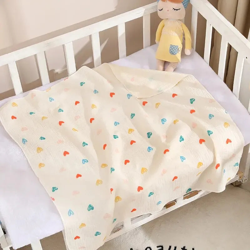 Breathable Cotton Muslin Swaddle Blanket for Newborns