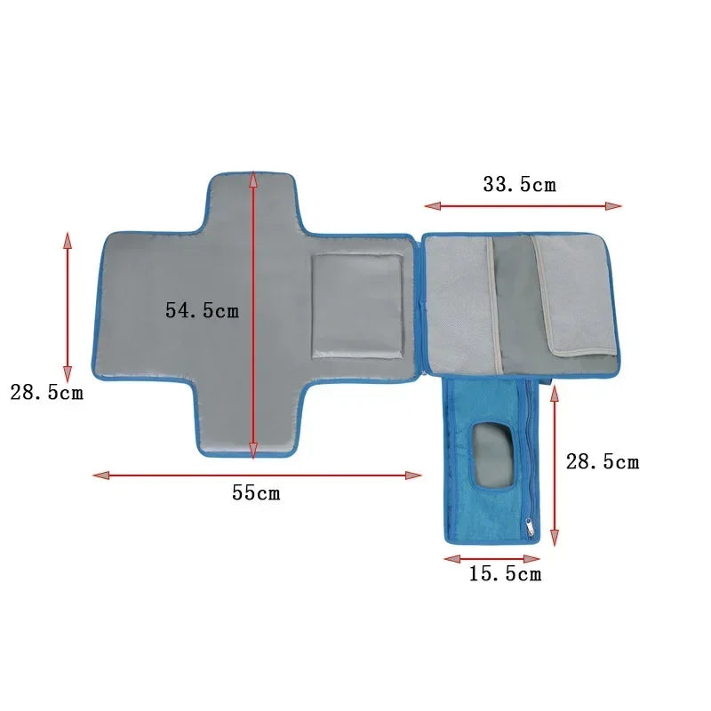 Portable Baby Diaper Changing Pad with Storage Pockets | Waterproof Travel Changing Mat