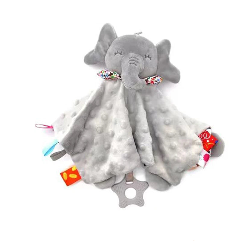 Elephant Baby Security Blanket with Teether & Rattle