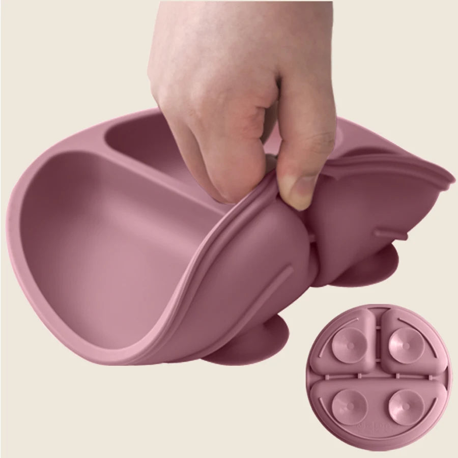 Suction Toddler Plate – Spill-Proof Non-Slip Baby Plate for Self-Feeding