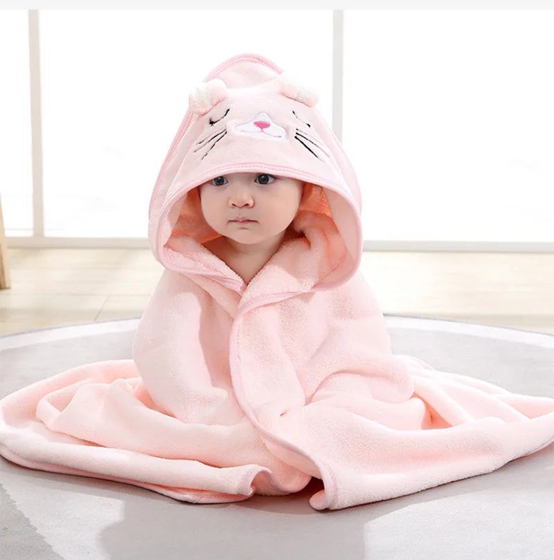 Cartoon Hooded Baby Bath Towel for Boys & Girls