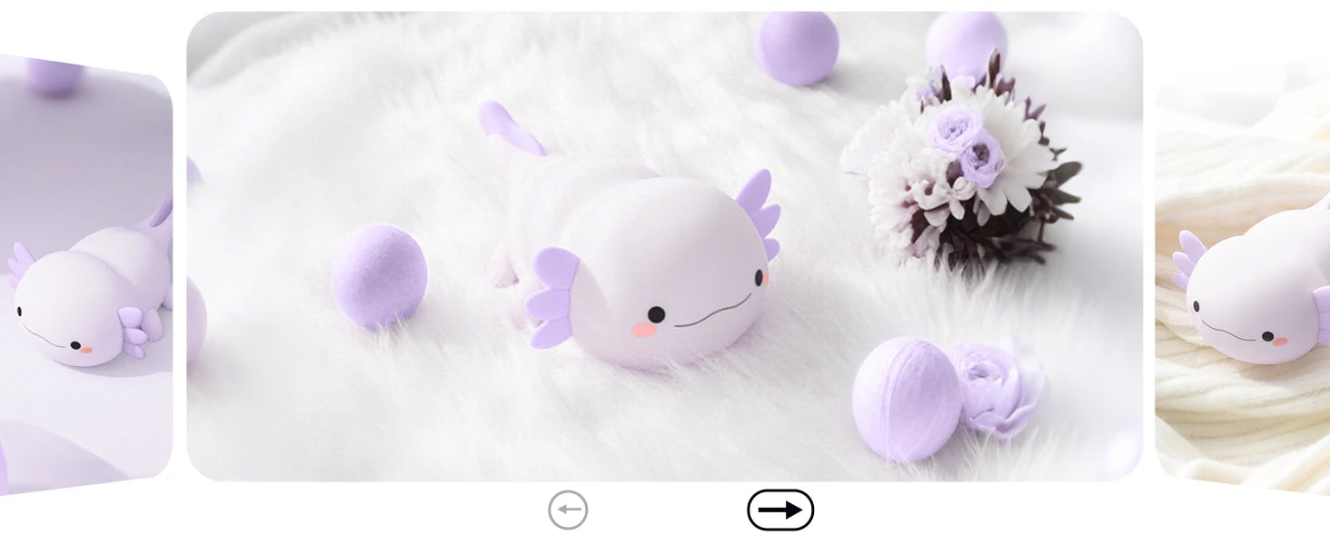Cute Axolotl Silicone LED Night Light for Kids