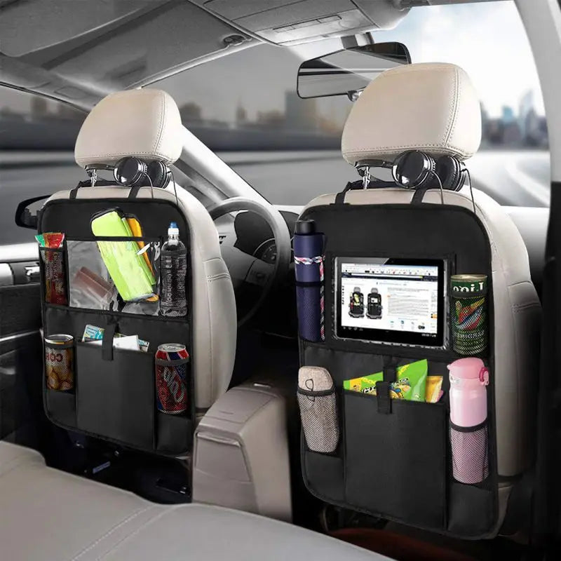 Car Backseat Organizer with Touchscreen Tablet Holder