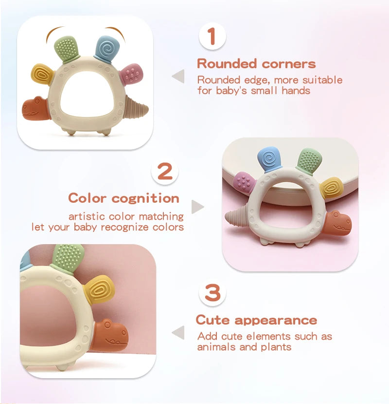 BPA-Free Dinosaur Silicone Baby Teether