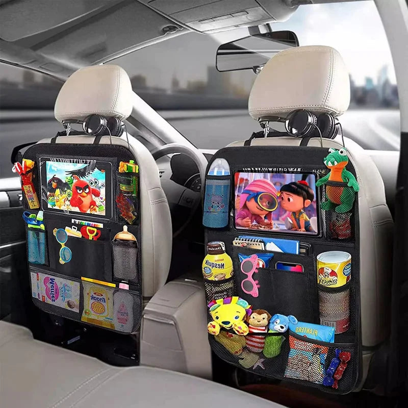 Car Backseat Organizer with Touchscreen Tablet Holder