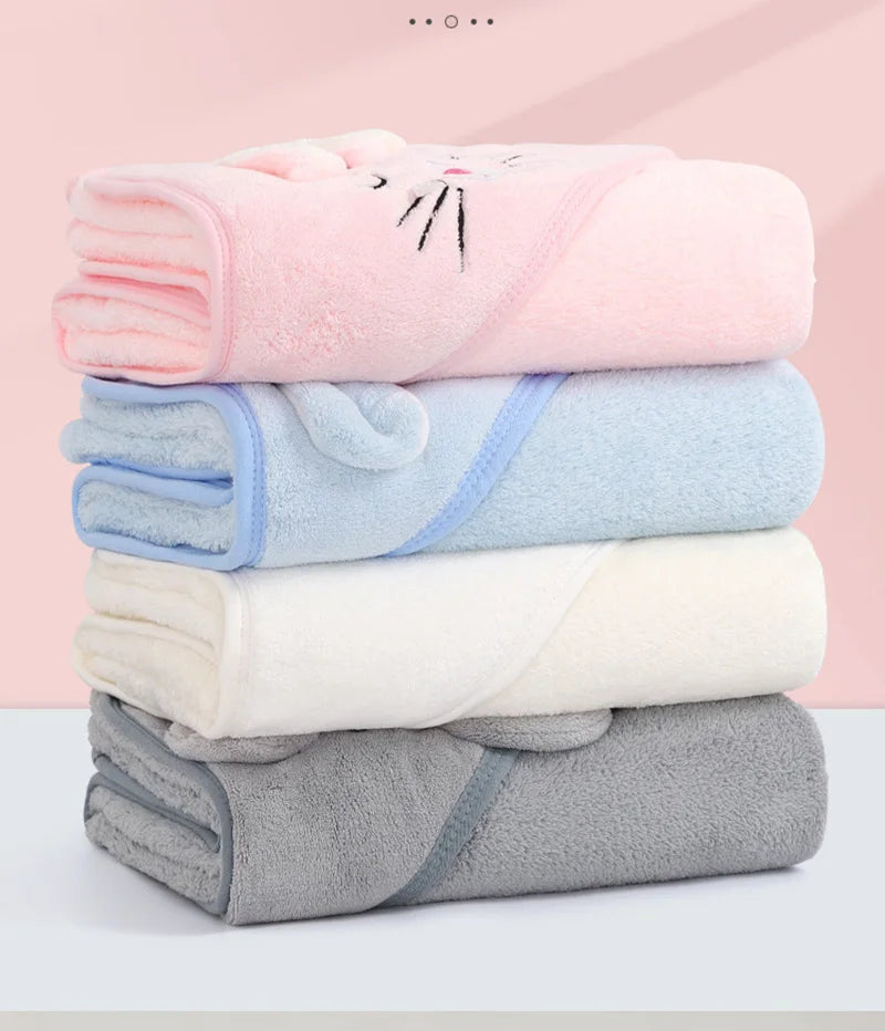Cartoon Hooded Baby Bath Towel for Boys & Girls