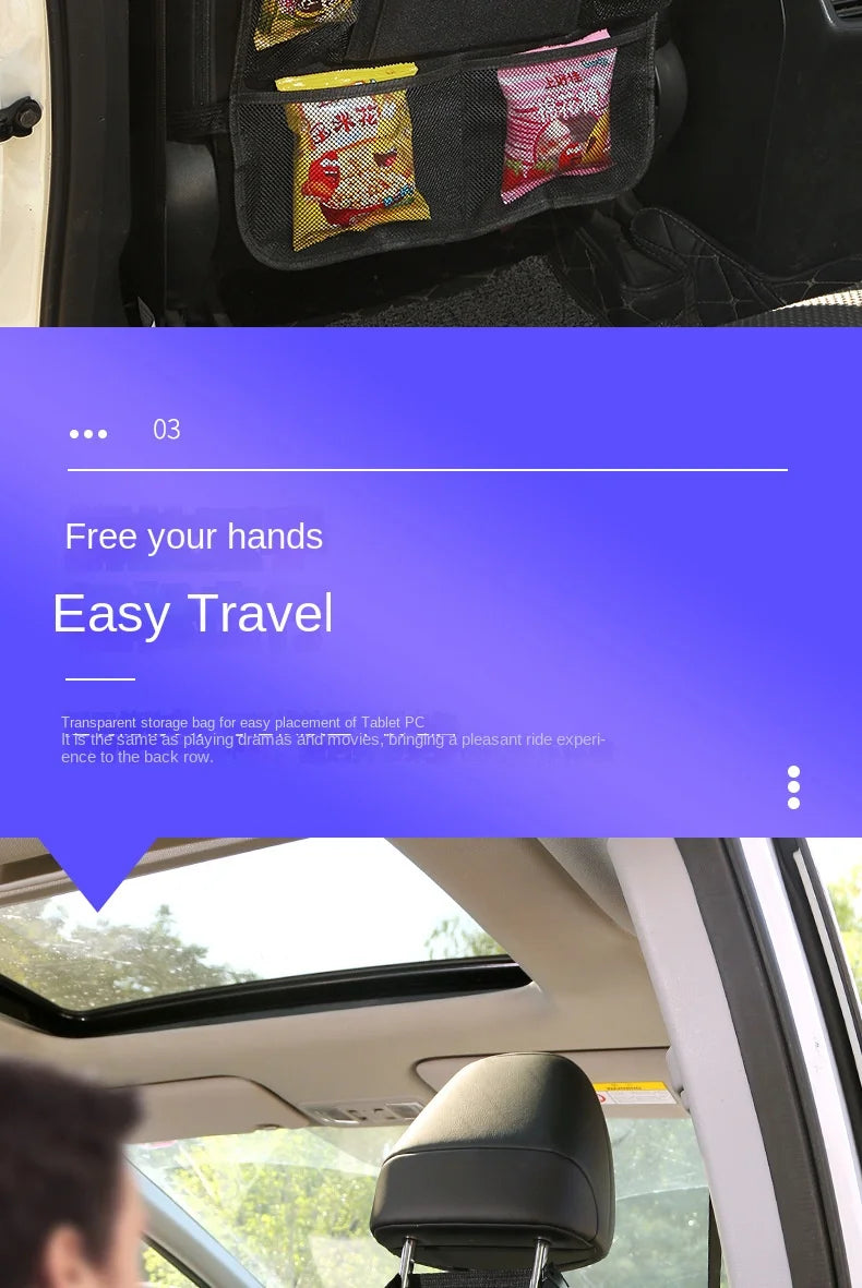 Car Backseat Organizer with Touchscreen Tablet Holder