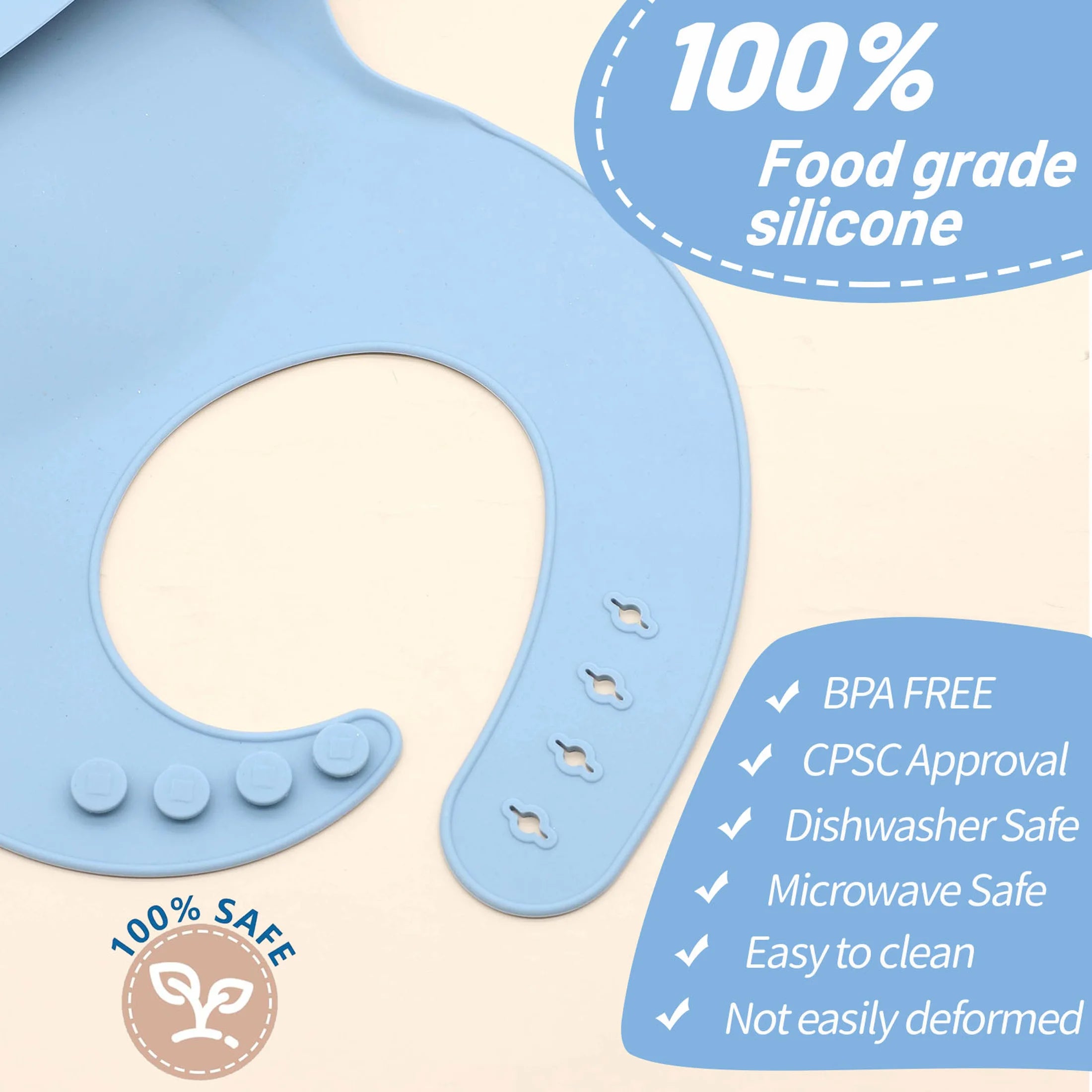 Silicone Baby Bib with Food Catcher Pocket | Adjustable Mess-Free Bib for Babies & Toddlers – TinyEase