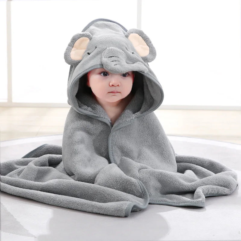 Cartoon Hooded Baby Bath Towel for Boys & Girls