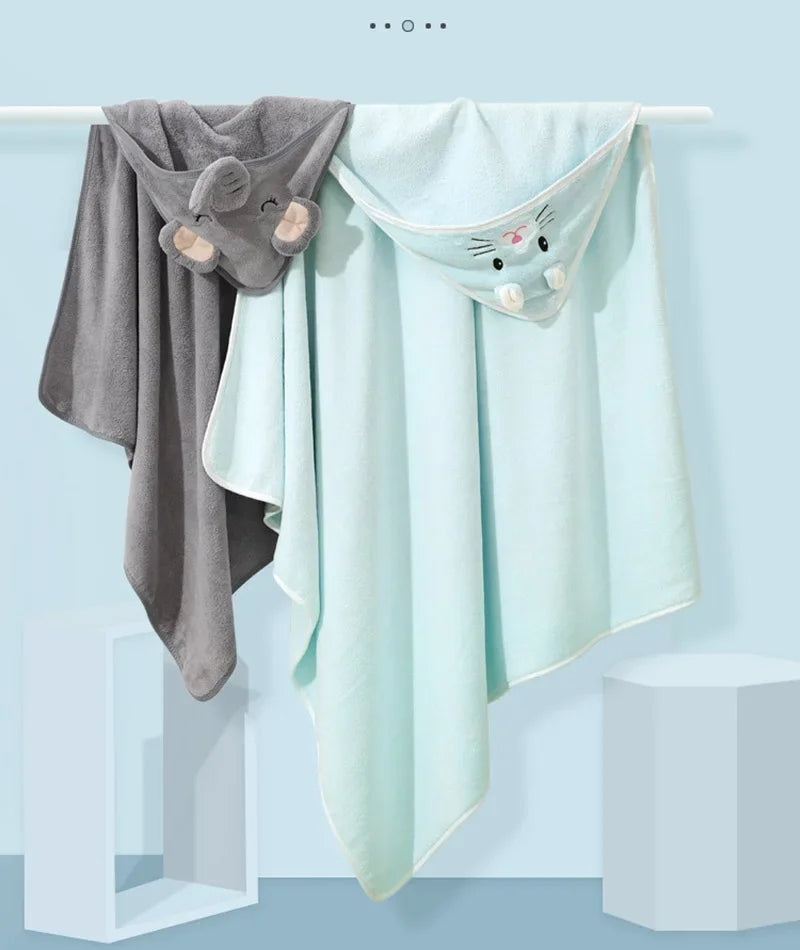 Cartoon Hooded Baby Bath Towel for Boys & Girls