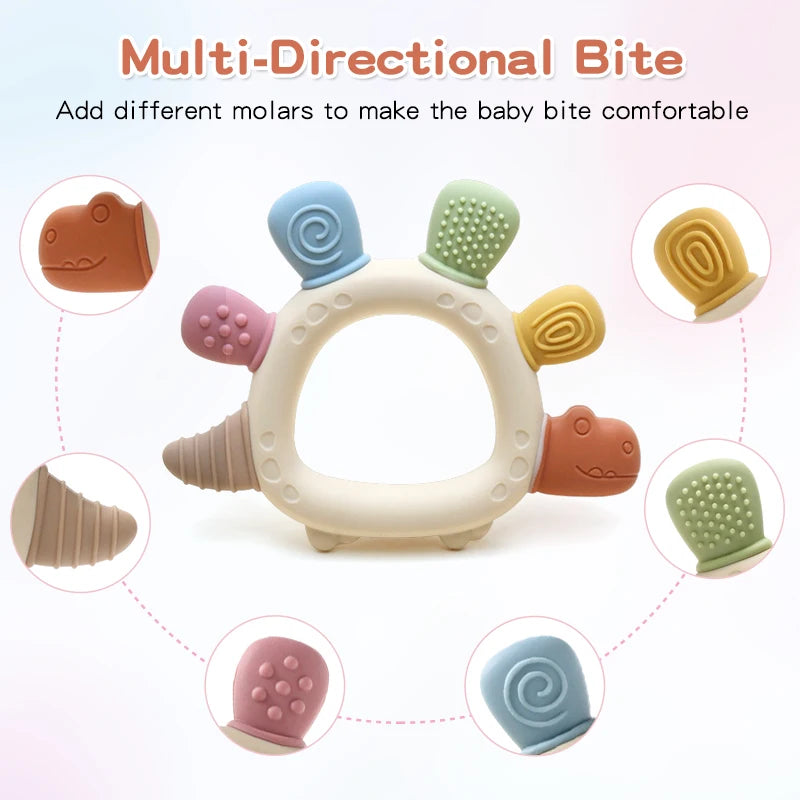 BPA-Free Dinosaur Silicone Baby Teether