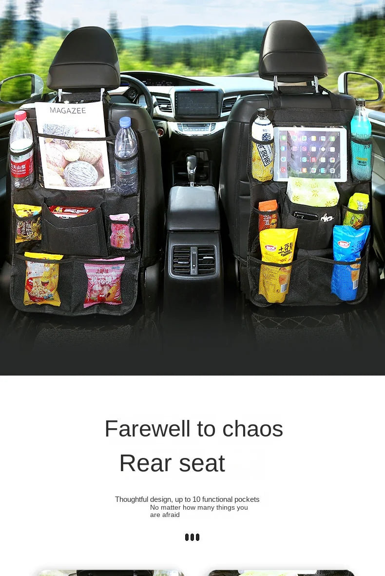 Car Backseat Organizer with Touchscreen Tablet Holder