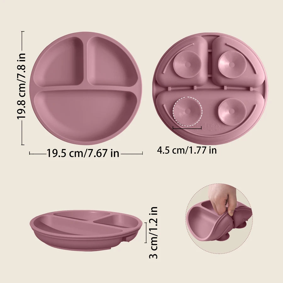 Suction Toddler Plate – Spill-Proof Non-Slip Baby Plate for Self-Feeding