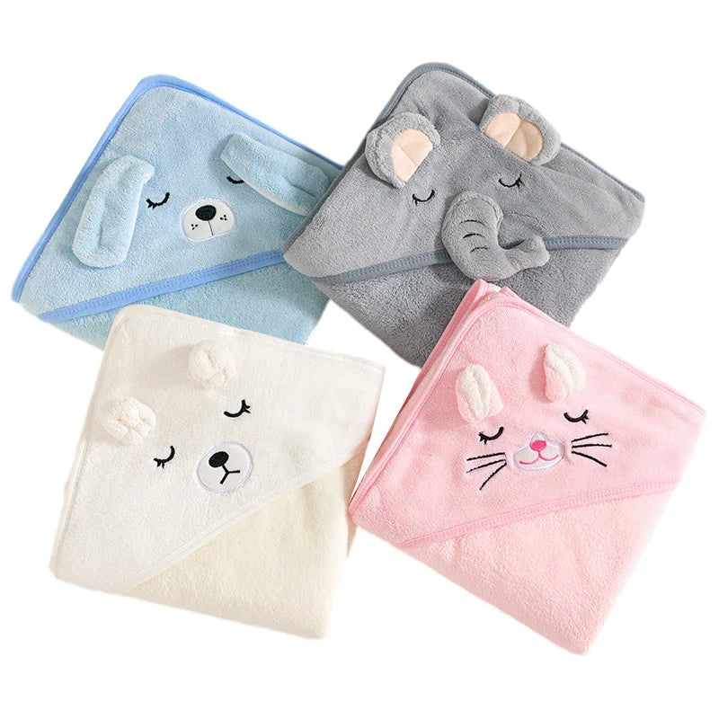 Cartoon Hooded Baby Bath Towel for Boys & Girls