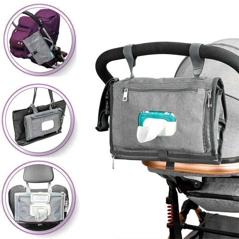 Portable Baby Diaper Changing Pad with Storage Pockets | Waterproof Travel Changing Mat