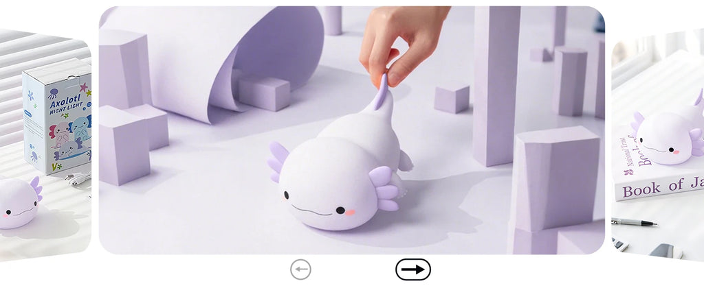 Cute Axolotl Silicone LED Night Light for Kids