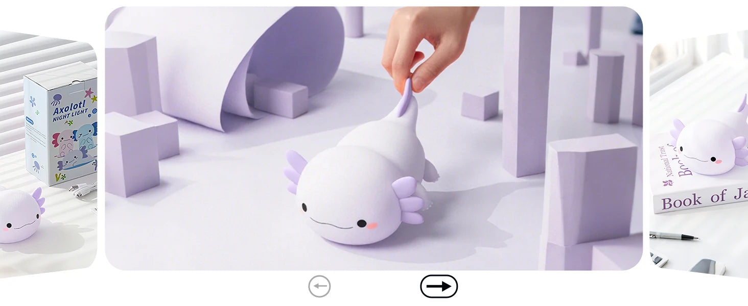 Cute Axolotl Silicone LED Night Light for Kids