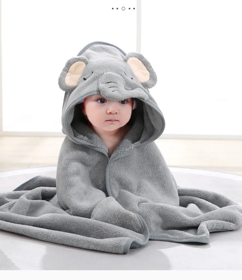 Cartoon Hooded Baby Bath Towel for Boys & Girls