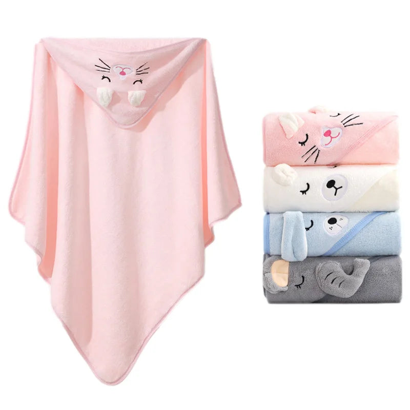 Cartoon Hooded Baby Bath Towel for Boys & Girls