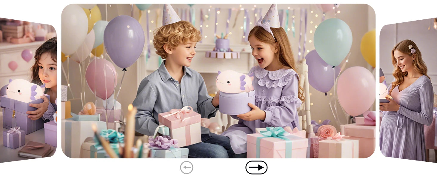 Cute Axolotl Silicone LED Night Light for Kids