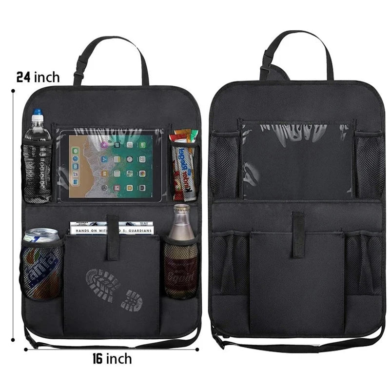 Car Backseat Organizer with Touchscreen Tablet Holder