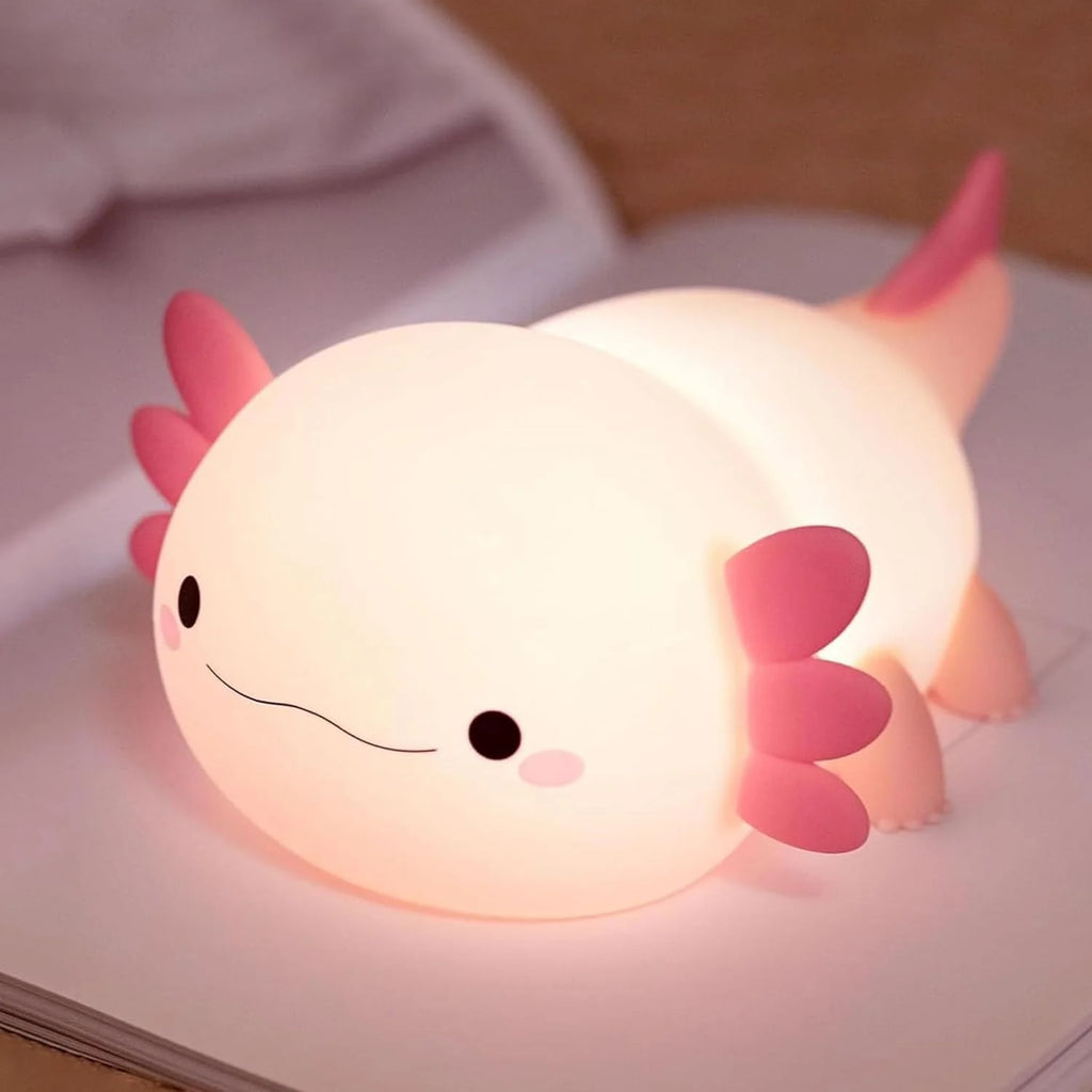 Cute Axolotl Silicone LED Night Light for Kids