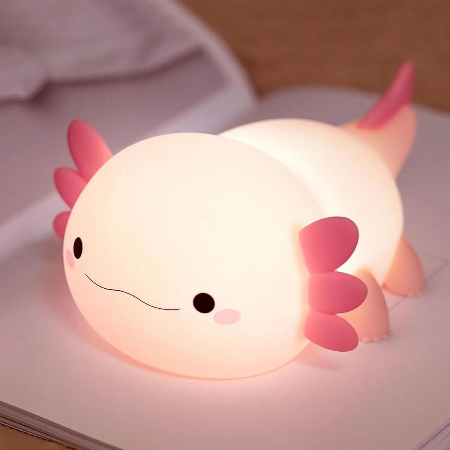 Cute Axolotl Silicone LED Night Light for Kids