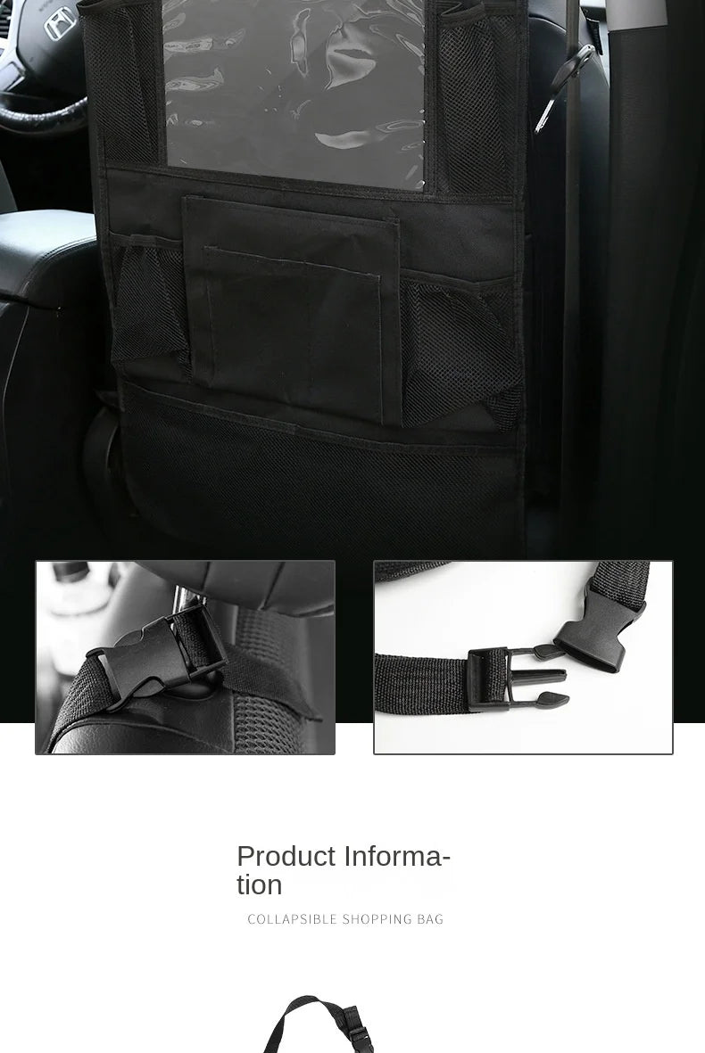 Car Backseat Organizer with Touchscreen Tablet Holder