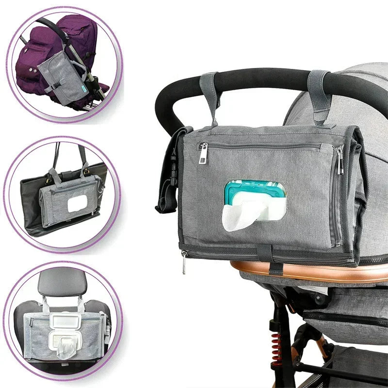 Portable Baby Diaper Changing Pad with Storage Pockets | Waterproof Travel Changing Mat